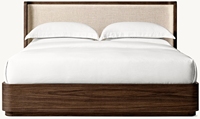 Meubles de chambre à coucher de luxe en bois massif taille personnalisée abri tissu Base de lit lit rembourré