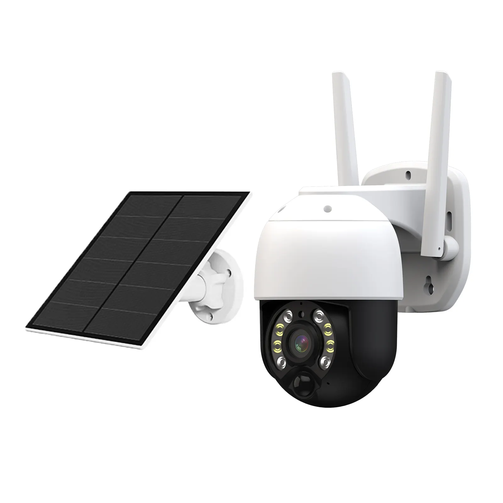 Kamera CCTV tenaga surya luar ruangan, kamera keamanan rekaman penglihatan malam keamanan dalam stok