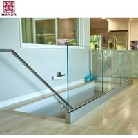 WANJIA Hersteller Einfaches Design Außen-Glas-Balkongeländer Handläufe Aluminium-Geländer
