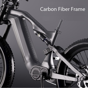Bicicleta de Montaña Eléctrica de Lujo con Fibra de Carbono, Larga Autonomía, Neumáticos para Nieve de <span class=keywords><strong>26</strong></span> Pulgadas, Motor Central de 10000W, Batería de Litio de 48V Oculta - Product Image 5