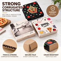 Boîte à pizza personnalisée de luxe, finition mate, papier ondulé épaissi, marques artisanales, revêtement anti-graisse