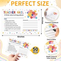 Notes de courrier pour enseignants, cartes postales avec smileys, cartes de motivation pour la bonne conduite en classe, cartes de récompense pour les élèves