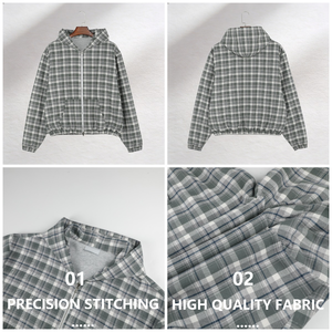 เสื้อฮู้ดลายตารางแขนยาวทรงหลวมสำหรับ<span class=keywords><strong>ผู้ชาย</strong></span> รุ่นใหม่ขายส่ง <span class=keywords><strong>Y2K</strong></span> ปรับแต่งได้ - Product Image 4