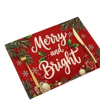 Nouvelle Collection 2026 – Napperon Personnalisable en Lin Anti-Brûlure pour Noël et Nouvel An, Motif Bonhomme de Neige, Décoratif, Résistant à la Chaleur et aux Taches