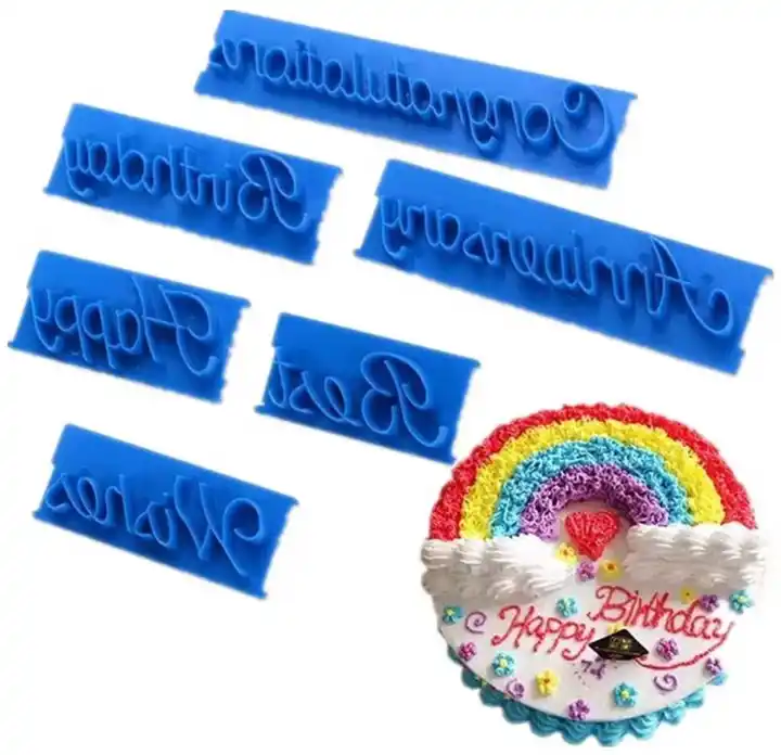 6 pcs cake letters printed stamp