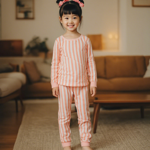 Set <span class=keywords><strong>di</strong></span> pigiama con pigiama in tinta per la famiglia HUOYOUNG Set <span class=keywords><strong>di</strong></span> pigiami da donna stampati da donna - Product Image 3