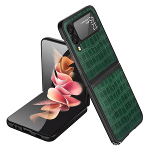 เหมาะสำหรับ Samsung Galaxy Z Flip3/Flip โทรศัพท์แบบพับได้ลดราคา 60% เคสหนังลายจระเข้คุณภาพสูง ป้องกันรอยนิ้วมือ และ - Product Image 6