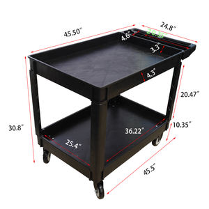 भारी ड्यूटी <span class=keywords><strong>2</strong></span> टियर मोबाइल मेटल वर्कशॉप छाती ट्रॉली उपकरण गाड़ी गोदाम सेवा गाड़ी और हैंडल के साथ - Product Image 6