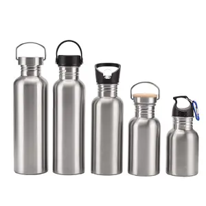 China Supplier Wholesale Price Single Wall 350ml 500ml 750ml 1000ml Stainless Steel Water Bottle