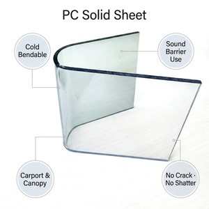 Lastra Solida in <span class=keywords><strong>Policarbonato</strong></span> <span class=keywords><strong>Trasparente</strong></span> Resistente alle Intemperie 2mm 2.5mm 3mm 5mm 6mm 10mm con Protezione UV - Product Image 2