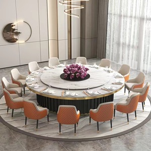 Hotel Suite Luxury Dining <b>Table</b> Set With Lazy VIP Room Smart Big Marble Round <b>Chairs</b> ZZ362 Modern Design Adds Contemporary Elega - Product Image 6
