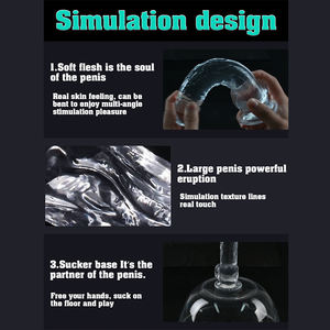 Heldere transparante realistische dildo met sterke zuignap, kristallen siliconen penis, handsfree seksspeeltje voor vrouwen, mannen en koppels - Product Image 4