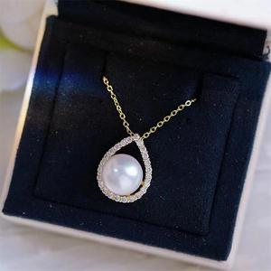 Zhuji Zhizhen lance un pendentif en or 14 carats haut de gamme avec perle véritable, nouvelle vague de bien-être avec une atmosphère polyvalente, livraison gratuite - Product Image 2