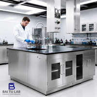 Banc de laboratoire modulaire durable en acier inoxydable 304 pour l'analyse pharmaceutique de contrôle qualité, stations auxiliaires de salle blanche SEFA8M baitu lab
