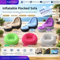 Canapé gonflable rond et moelleux, pliable, en PVC, une place, pour l'extérieur