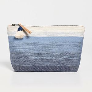 Trousse de Maquillage Pliable Écologique et Résistante à l'Eau pour Femme, Sac Cosmétique en Toile Personnalisable avec Pompon, Fermeture Éclair Réutilisable - Product Image 1