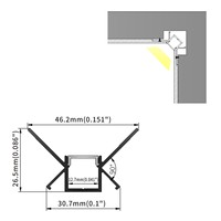 4624 nouveau Design industriel 6063 aluminium coin intérieur Led profilé en aluminium pour armoire de cuisine et éclairage de décoration murale