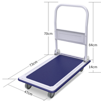 MILLMISS PH150/PH300 150kg/300kg 72x48cm/90x60cm Portable en acier pliable à quatre roues camion à main facile à transporter stockage de magasinage