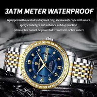 Reloj de Pulsera Binbond 2202 B2202 para Hombre, con Manecillas Luminosas, Fecha, Día de la Semana, Diseño Ejecutivo, Acero Inoxidable, Lujoso, Resistente al Agua, Cuarzo