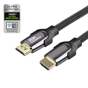 Câble <span class=keywords><strong>HDMI</strong></span> 2.1 en alliage de zinc <span class=keywords><strong>certifié</strong></span> 8K, cordon <span class=keywords><strong>HDMI</strong></span> ultra haute vitesse tressé, compatible 4K 240Hz avec HDR dynamique pour ordinateur portable - Product Image 1