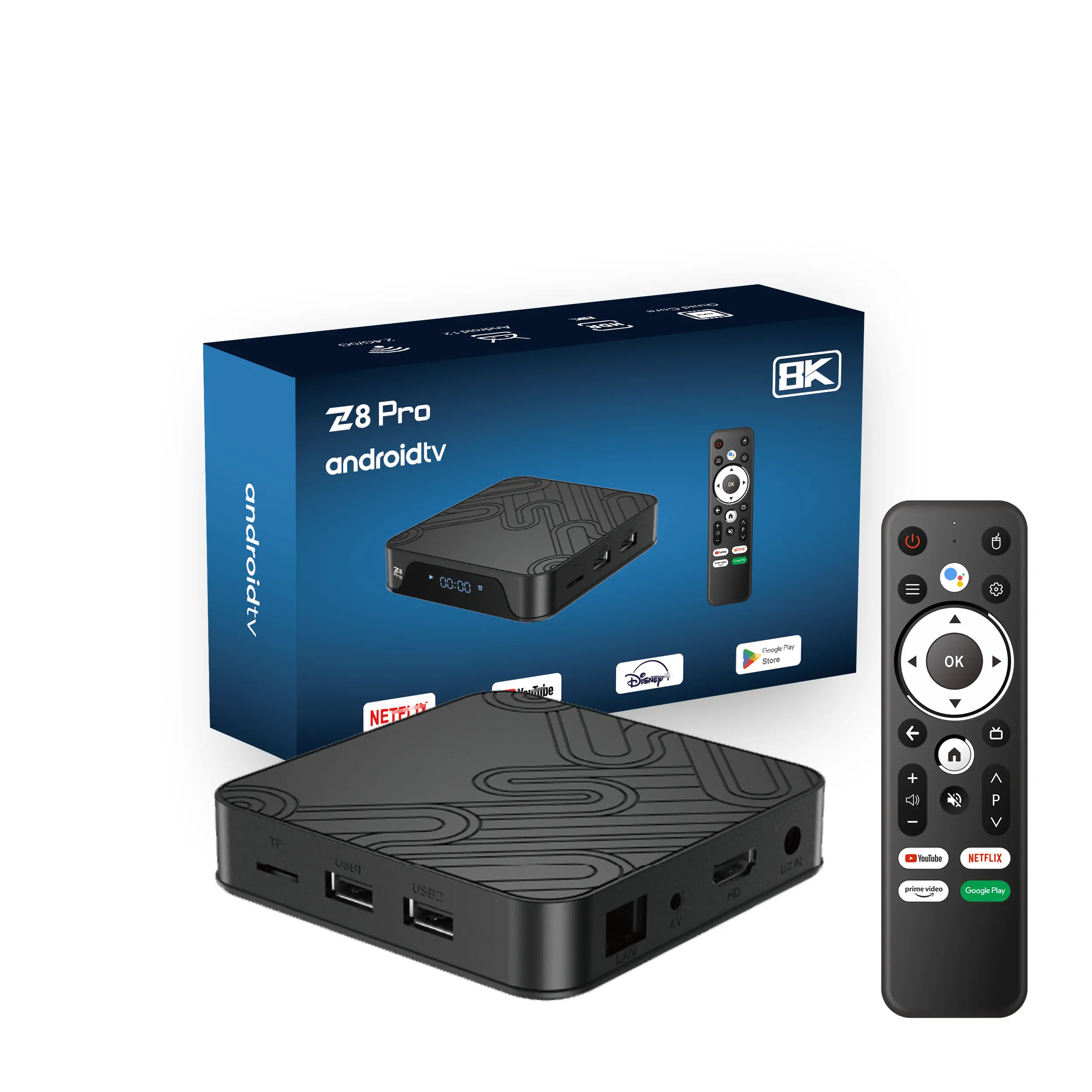New arrived ATV Tv box Z8 Pro Android 12.0 Allwinner H618 2GB Ram 8GB 16GB ROM 4GB 32GB BT Voice Control Smart TV Box