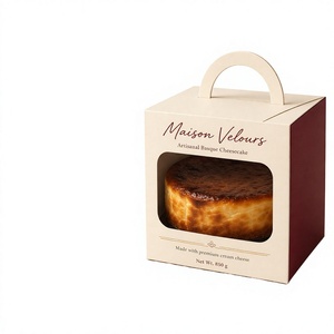 Maison Velours Artisanal Basque Cheesecake Rigid <b>Box</b> With Handle 850g Food Grade Packaging - Product Image 2