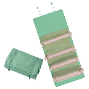 New Style Detachable Makeup Portable <b>Large</b> Capacity Foldable Dustproof Nylon Zipper Travel Cosmetics Storage <b>Washing</b> <b>Bag</b> - Product Image 1