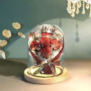ของขวัญวาเลนไทน์โรแมนติกตกแต่งงานแต่งงานโถแก้วระฆังดอกไม้นิรันดร์ที่เก็บรักษาไว้เป็นของขวัญสบู่โดมแก้วของขวัญดอกไม้ - Product Image 6