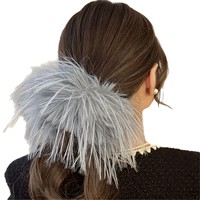 Chouchou pour cheveux extra large pour femmes - Élégant élastique à cheveux avec pompon moelleux, bandeaux de luxe pour l'automne/hiver