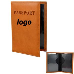 Porte-passeport de voyage en cuir PU imprimé sur mesure de haute qualité pour hommes, avec logo personnalisé, idéal pour les cadeaux promotionnels d'entreprise - Product Image 1