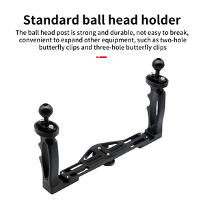 Support de plateau de poignée de caméra sous-marine Support de stabilisateur de poche vidéo en alliage d'aluminium à double poignée - Product Image 4
