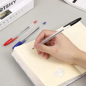 סיטונאי 934 קלאסיקות פשוט מדבקה שקופה עט כדורי עט פרסום פלסטיק הטוב ביותר למסעדה מלון זול מחיר נמוך