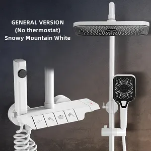 Digital Display Shower System Bathroom 4 Gear Thermostatic Shower Set Rainfall Shower Kits Square Stainless Steel