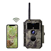 Caméra de chasse WiFi CMOS avec carte SD (non cellulaire) 64MP 1296p, vision nocturne IR sans flash, détection de mouvement, étanche