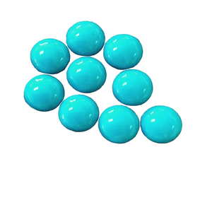 พลอยอะริโซนาเทอร์ควอยซ์ทรงกลมแบบคาโบชอง ขนาด 7x7 มม. แท้ 100% สีน้ำเงินธรรมชาติ สำหรับทำเครื่องประดับ ผ่านการเคลือบแว็กซ์/น้ำมัน - Product Image 2