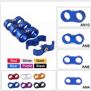 Morsetto per filo, Clip per tubo AN4 / 6 / 8 / 10/12, separatore per tubo dell'olio di scarico automatico in alluminio a 2 fori, 9 colori - Product Image 4
