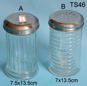 12 oz Glass <strong>Sugar</strong> <strong>Pourer</strong> With Side Flap Top <strong>Sugar</strong> Shaker With Stainless Steel Self-Closing Lid - Product Image 6