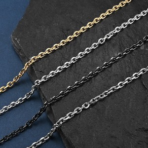 Collier chaîne biseautée en acier inoxydable, ton argent antique, bijou unisexe, accessoire cadeau - Product Image 2