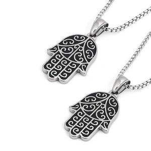 Hamas Hand Necklace 2025 Stainless Steel Hip Hop Jewelry Vintage Style <b>Dropshipping</b> Factory Directly - Product Image 1