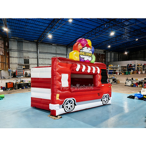 Camión de comida inflable al aire libre para niños, casa de rebote, barra de batidos, parrilla de barbacoa y tema de globos para alquiler de fiestas de cumpleaños - Product Image 3