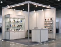 Stand d'exposition modulaire 10x10 pieds en aluminium, installation rapide, réutilisable, pour les exposants, Amérique du Nord