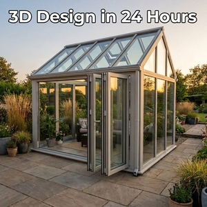 Veranda Moderna in Alluminio e Vetro, Lussuoso Solarium <span class=keywords><strong>da</strong></span> Esterno, <span class=keywords><strong>Giardino</strong></span> d'Inverno con Vetro Laminato Temperato per Villa e <span class=keywords><strong>Giardino</strong></span> - Product Image 2