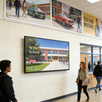 Señalización Escolar Antideslumbrante y Protectora para los Ojos con Tecnología AR |   Pantalla LCD 4K de 43 55 Pulgadas para Montaje en Pared, para Campus Digital, Biblioteca y Aula