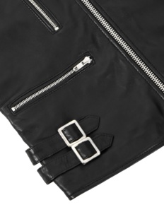 Custom 100% Genuine Black Nappa Leather <b>Men</b>’s <b>Jacket</b> Warm Lined YKK Zipper Private Label OEM Wholesale Supplier Winter Outerwear - Product Image 5