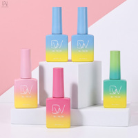 Flacon de vernis à ongles couleur dégradée 13 ml, flacon carré pour vernis gel avec bouchon, impression de logo personnalisé, conteneur de vernis à ongles en gros