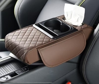 Nouvel accoudoir de voiture en gros avec coussin de console centrale, sac de rangement, coussin d'accoudoir en cuir et boîte à mouchoirs