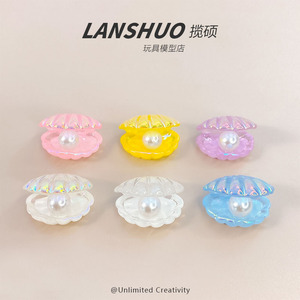 Décorations de chaussures en coquille de nacre irisée, miniatures 3D en résine plastique, ensemble de bijoux DIY pour femmes - Product Image 3
