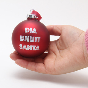 Árbol de Navidad personalizado 7cm <span class=keywords><strong>bolas</strong></span> de cristal blanco adornos de adorno con logotipo impreso Foto imagen calcomanía ecológica - Product Image 6