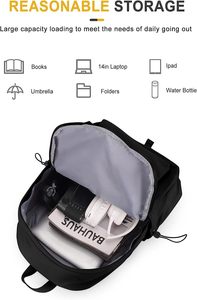 <span class=keywords><strong>Mochila</strong></span> de ocio antirrobo ligera para hombres, mujeres, <span class=keywords><strong>mochila</strong></span> <span class=keywords><strong>juvenil</strong></span>, gran capacidad, durabilidad, cierre de cremallera, forro de poliéster - Product Image 2
