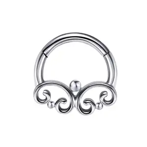 Eternal Metal Titanio Piercing Jewelry Segmen Kupu-kupu Clicker F136 Titanium Piercing